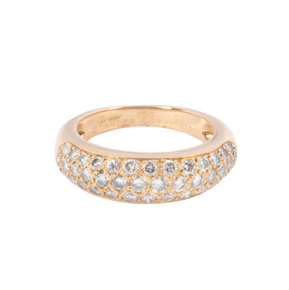 Bague or jaune pavée de diamants de la maison Cartier - Castafiore