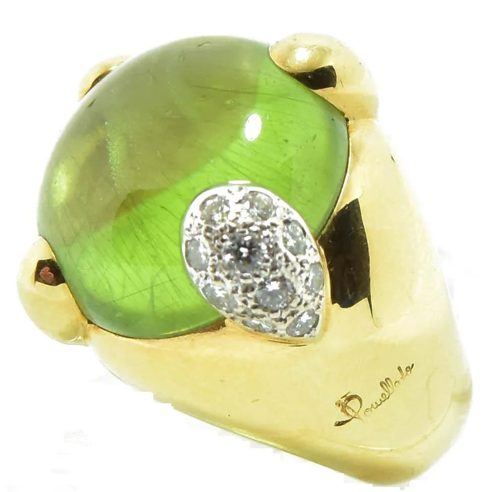 Bague or Jaune Peridot signée Pomellato - Castafiore
