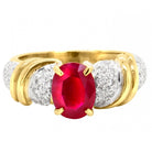 Bague or jaune rubis diamants - Castafiore