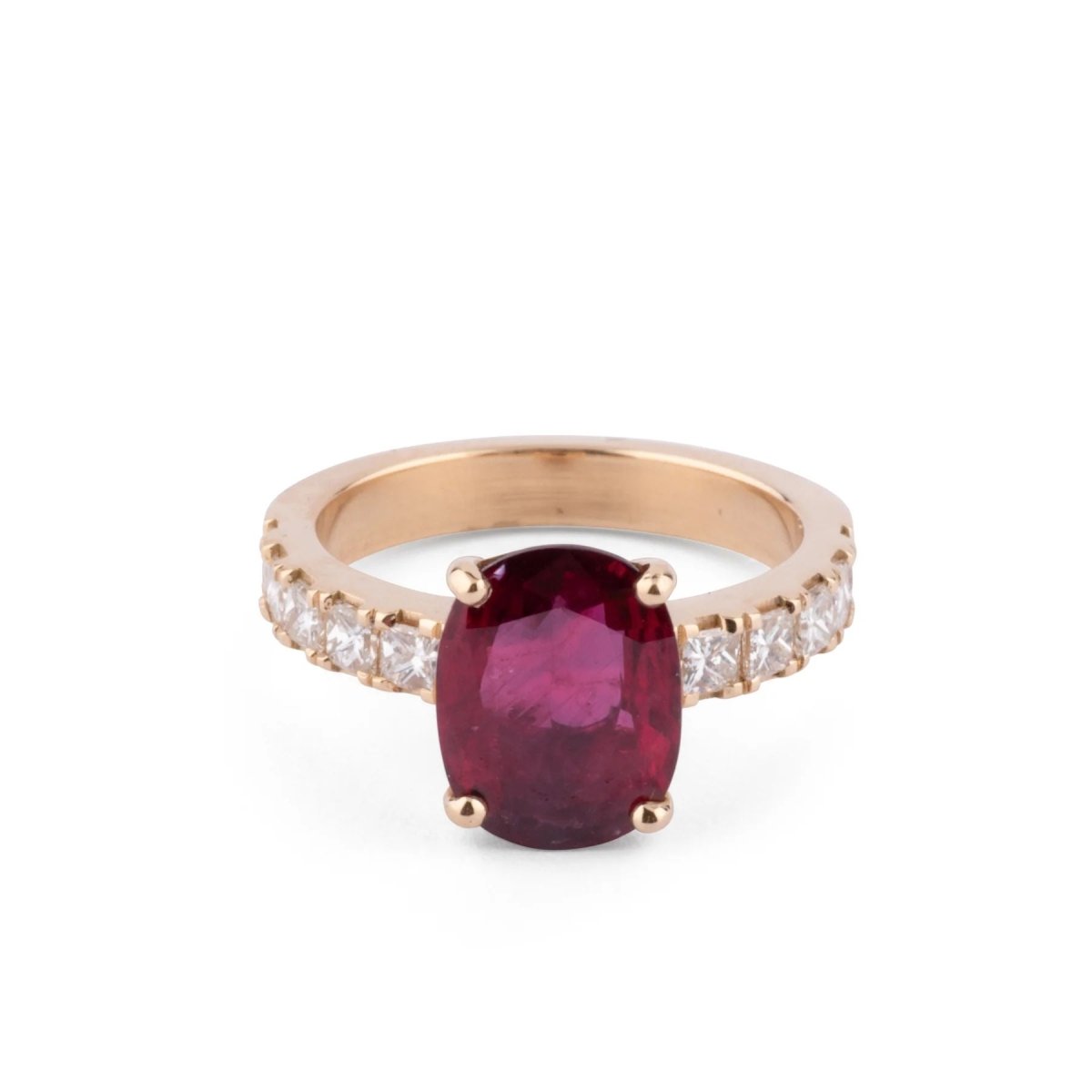 Bague or jaune rubis et diamants princesse - Castafiore