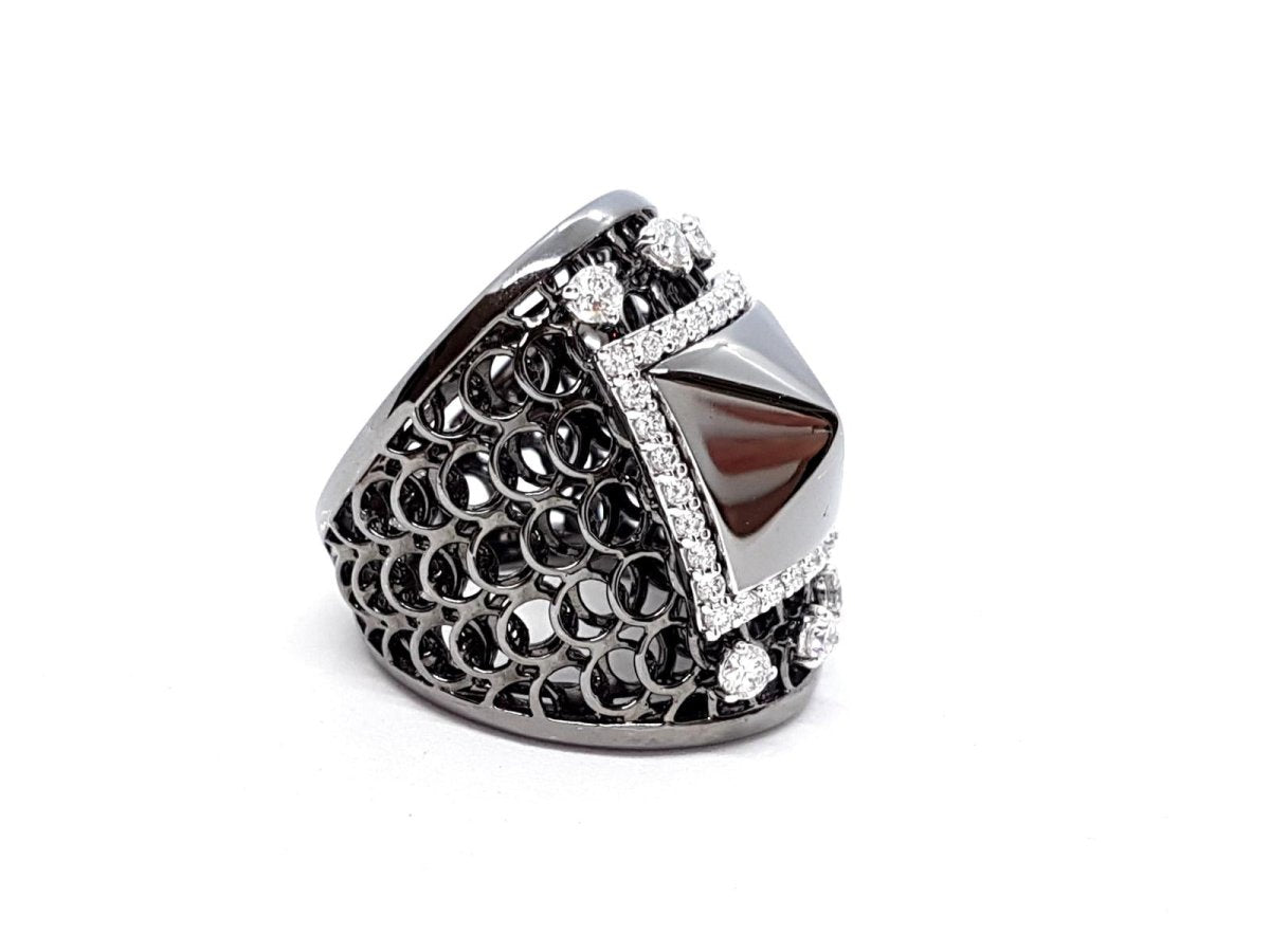 Bague Or noir Diamant - Castafiore