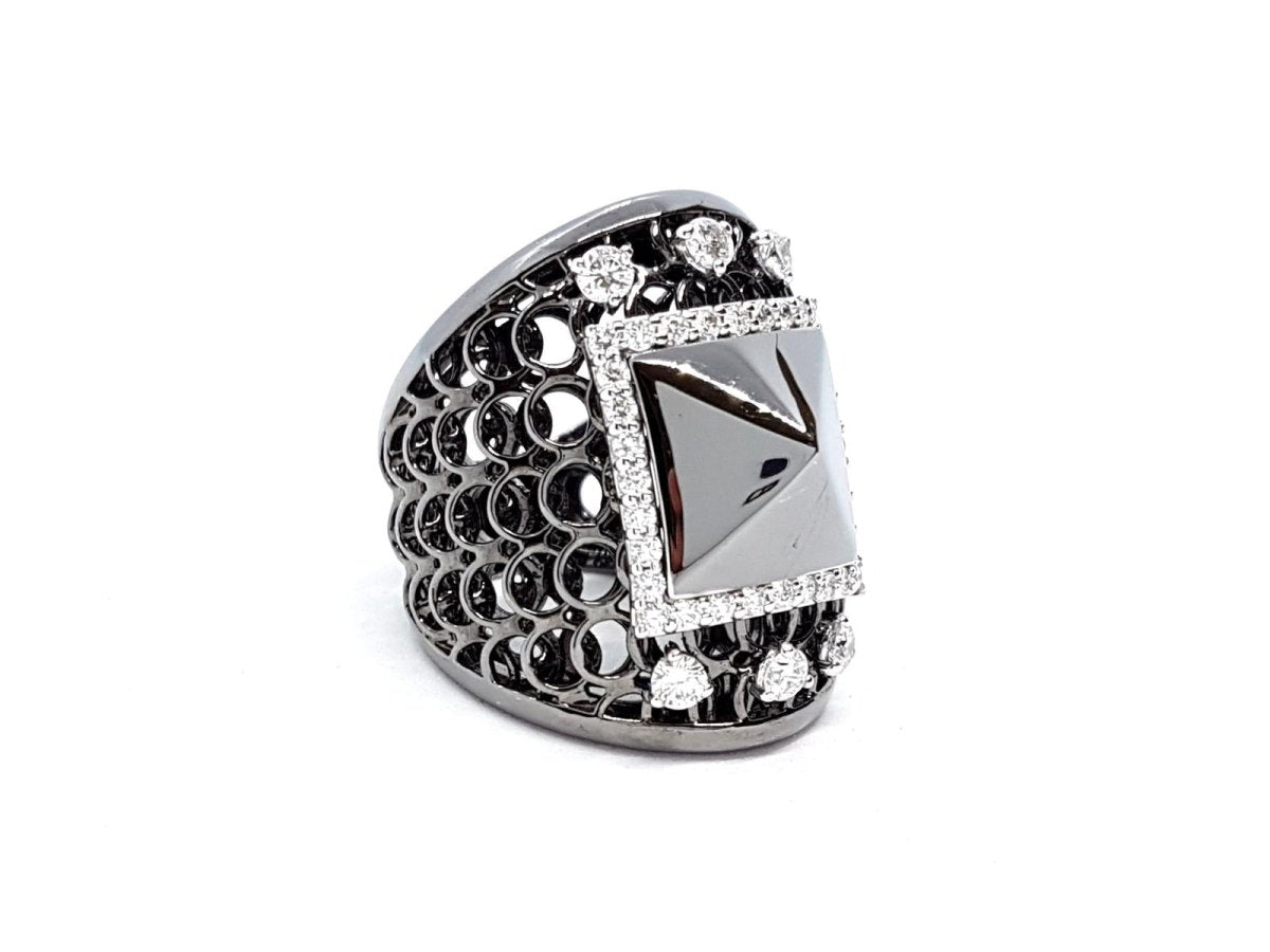 Bague Or noir Diamant - Castafiore