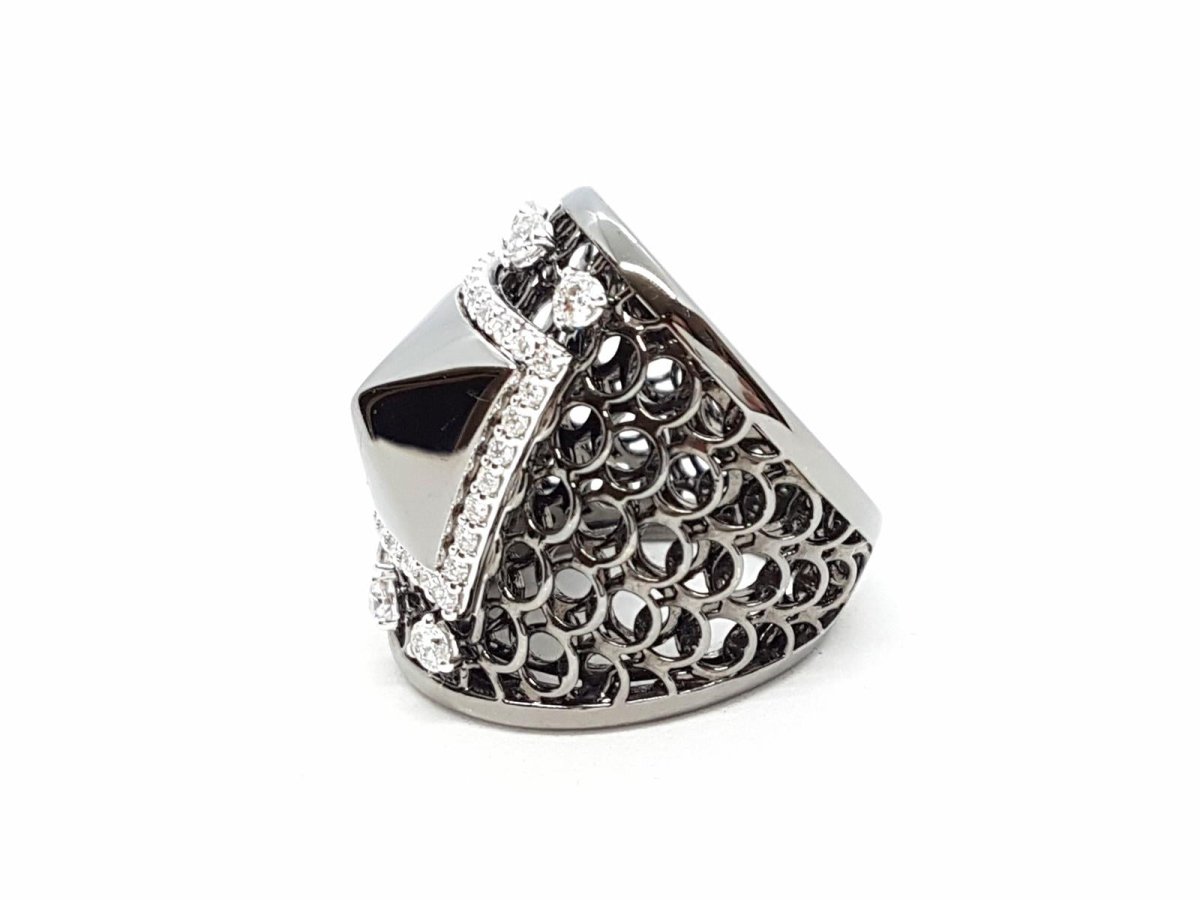 Bague Or noir Diamant - Castafiore