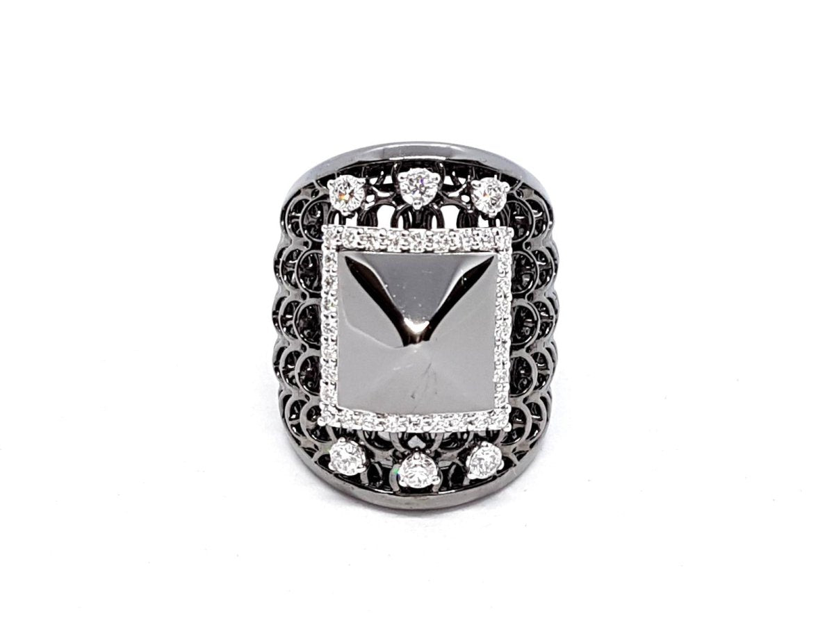 Bague Or noir Diamant - Castafiore