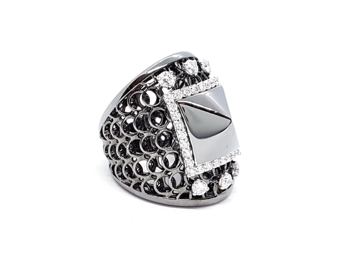 Bague Or noir Diamant - Castafiore