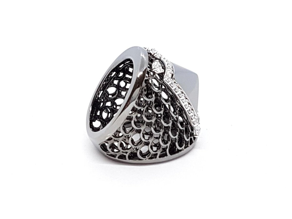 Bague Or noir Diamant - Castafiore