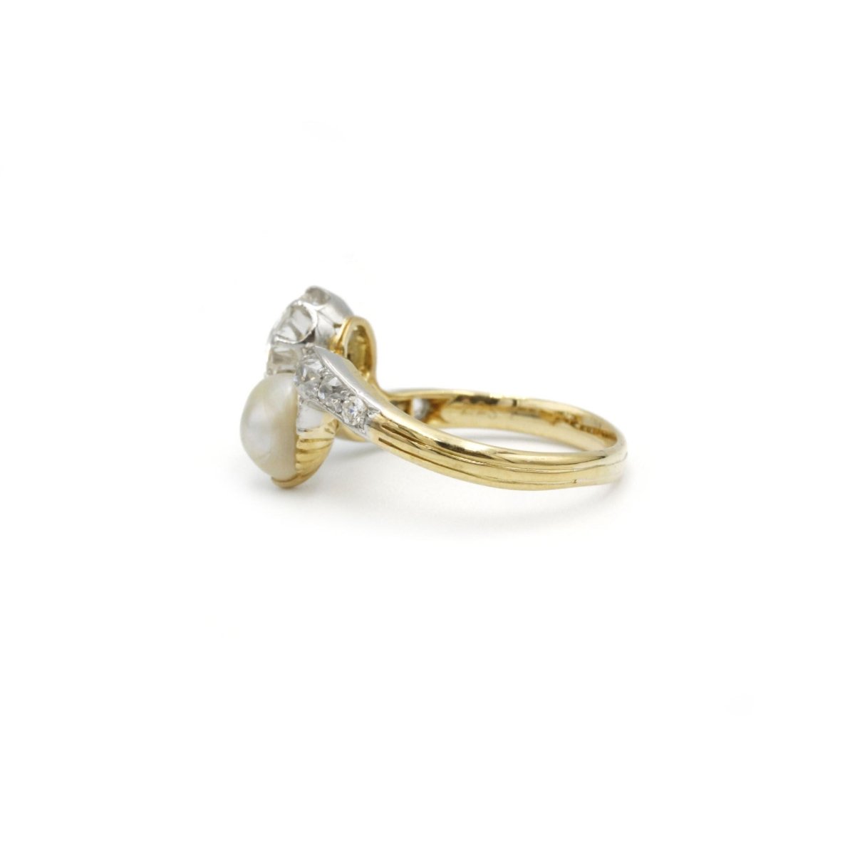 Bague - Or, Platine, diamants & perle - Castafiore