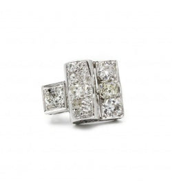 Bague - Or. Platine Et Diamants - Castafiore