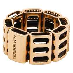 Bague or rose caoutchouc diamants - Castafiore