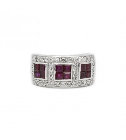 Bague - Or. Rubis Et Diamants - Castafiore