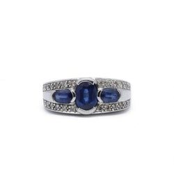 Bague - Or. Saphirs Et Diamants - Castafiore