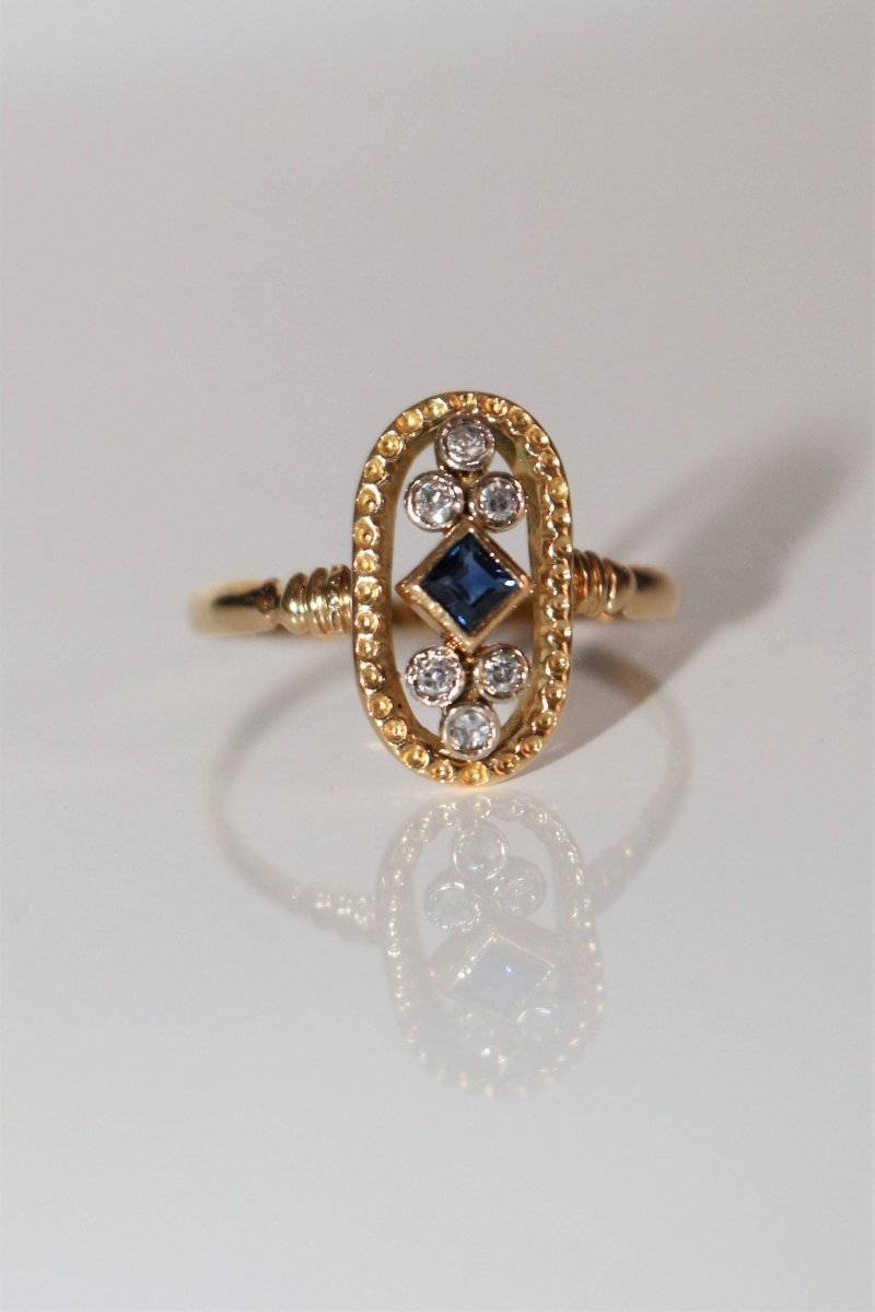 Bague Ovale Ajouré Saphir - Castafiore
