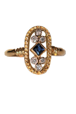 Bague Ovale Ajouré Saphir - Castafiore