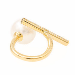 Bague PASPALEY en or jaune, perle et diamants - Castafiore