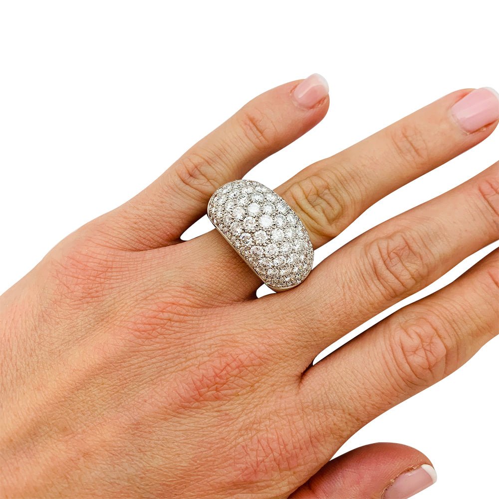 Bague pavage en or blanc, diamants - Castafiore