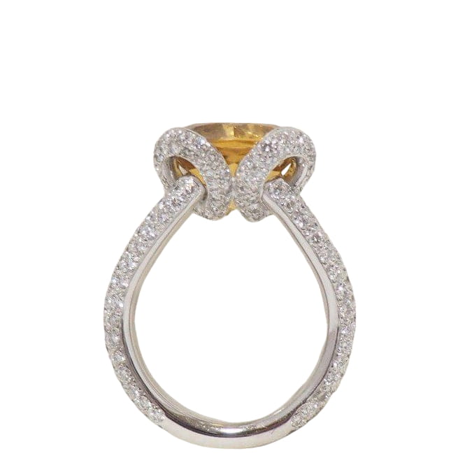 Bague pavage en or blanc et citrine - Castafiore