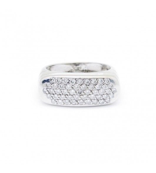 Bague Pavée diamants en or blanc - Castafiore
