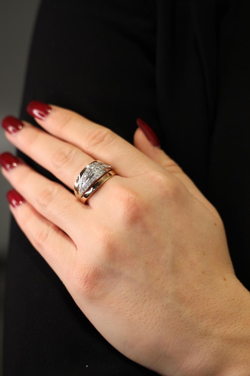 Bague Pavée diamants en or rose - Castafiore