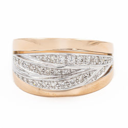 Bague Pavée diamants en or rose - Castafiore