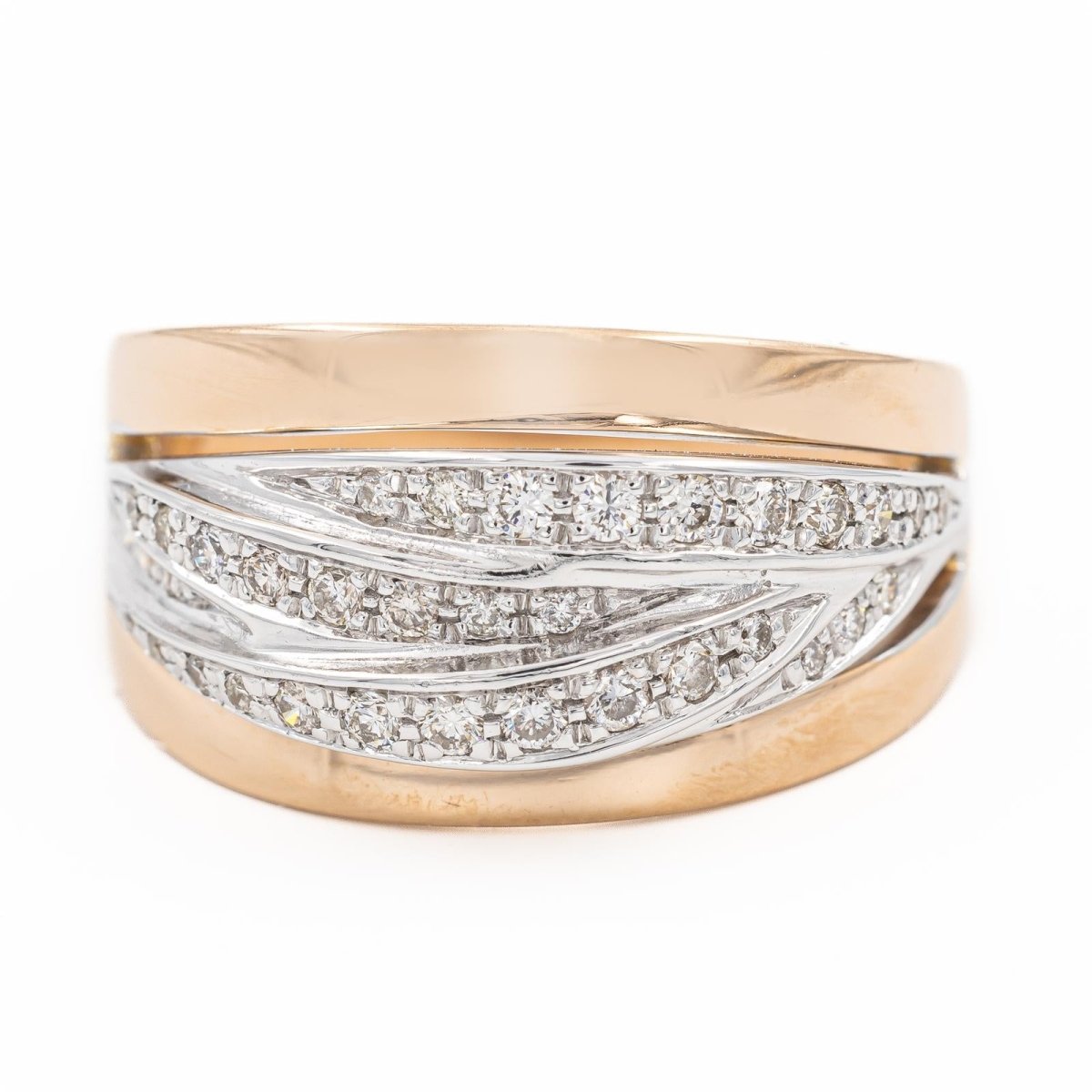 Bague Pavée diamants en or rose - Castafiore