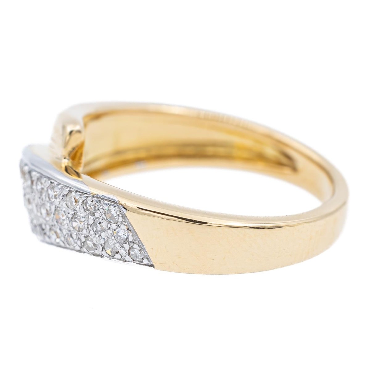 Bague Pavée diamants en pr jaune - Castafiore