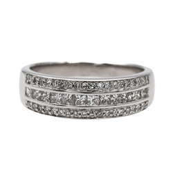 Bague Pavée en or blanc et diamants - Castafiore