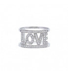 Bague Pavée love en or blanc et diamants - Castafiore