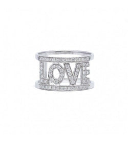 Bague Pavée love en or blanc et diamants - Castafiore