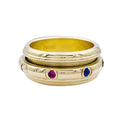 Bague PIAGET "Possession", or jaune et pierres de couleur. - Castafiore