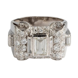 Bague platine et diamant Art Déco - Castafiore