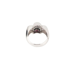 Bague platine et diamant ornée de rubis qualibrés - Castafiore