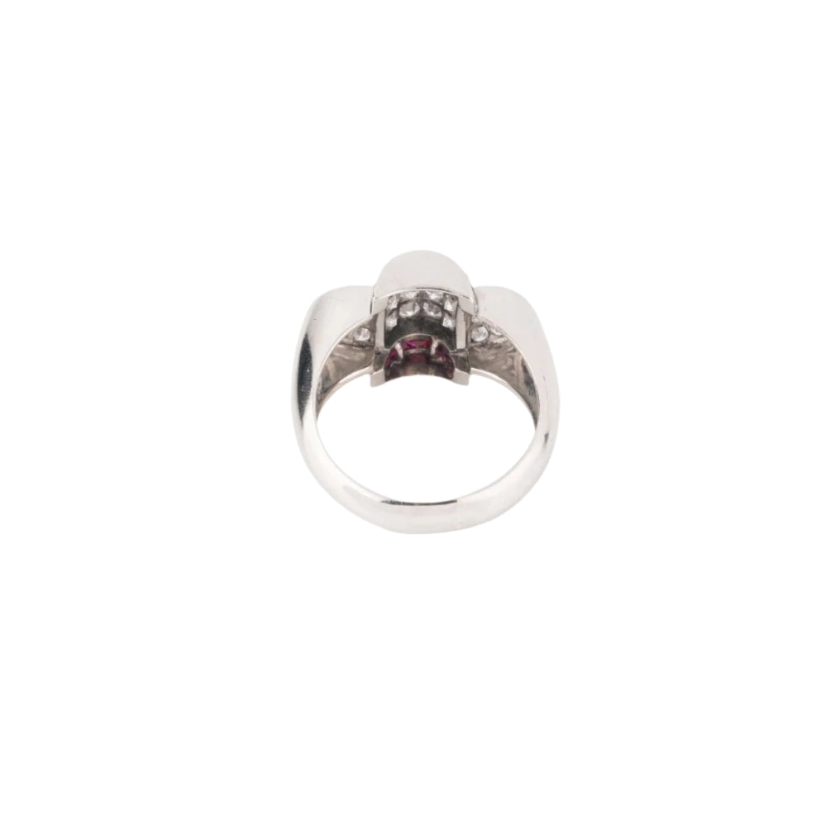 Bague platine et diamant ornée de rubis qualibrés - Castafiore