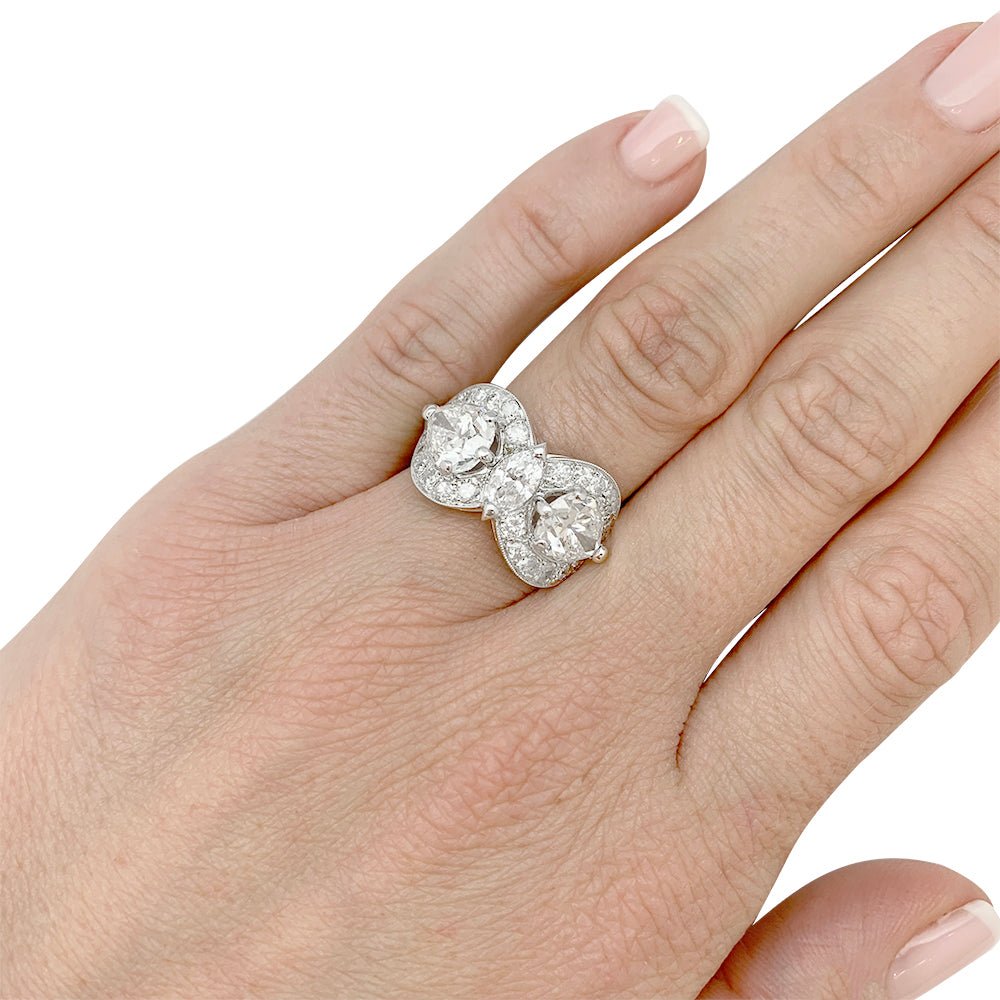 Bague platine et diamants poires - Castafiore