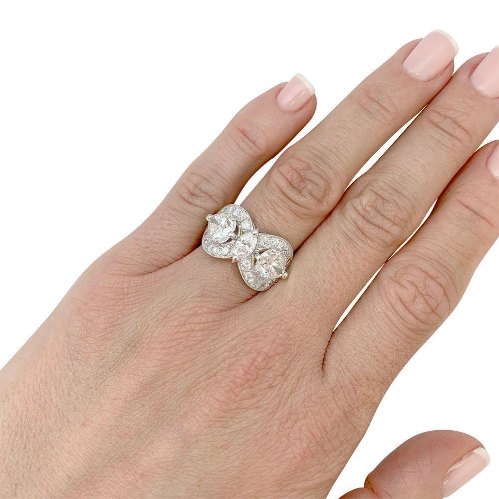 Bague platine et diamants poires - Castafiore