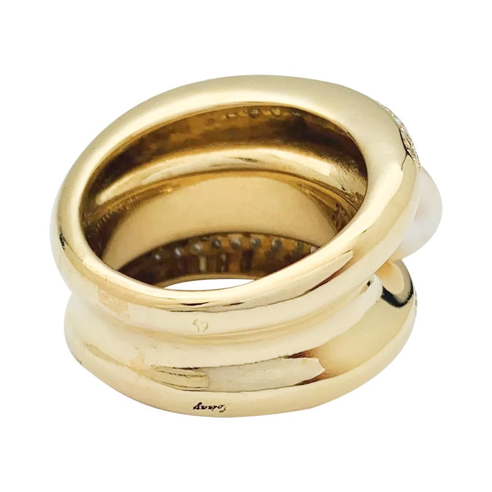 Bague Poiray, "Fidji", or jaune, perle et diamants - Castafiore