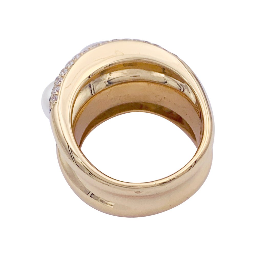 Bague Poiray, "Fidji", or jaune, perle et diamants. - Castafiore