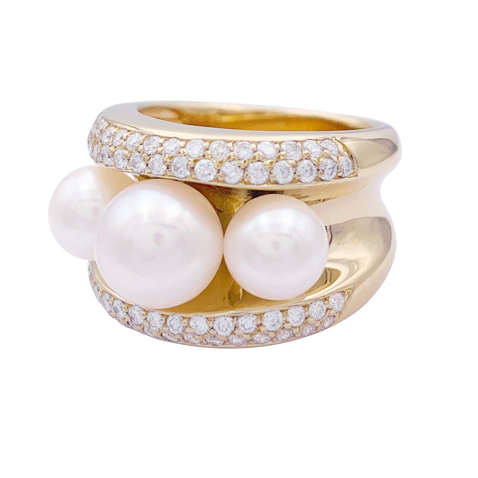 Bague Poiray, "Fidji", or jaune, perle et diamants. - Castafiore