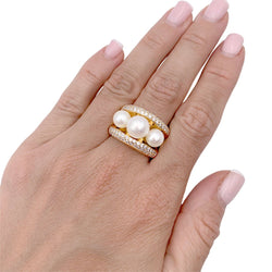Bague Poiray, "Fidji", or jaune, perle et diamants. - Castafiore