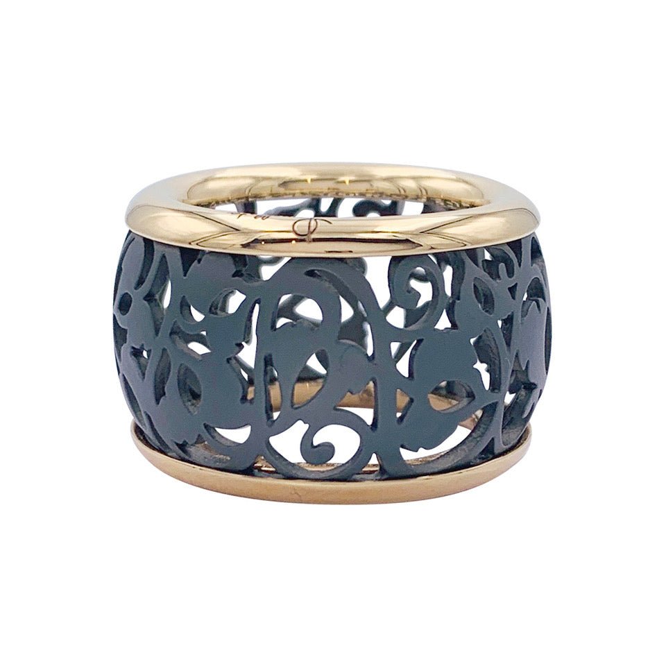 Bague POMELLATO, "Arabesque" en or rose et titane - Castafiore