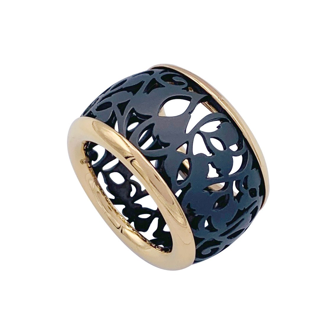 Bague POMELLATO, "Arabesque" en or rose et titane - Castafiore