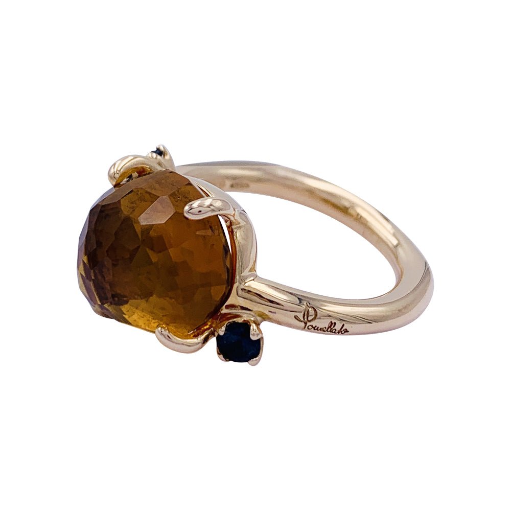 Bague Pomellato, "Bahia", or rose, citrine, saphirs - Castafiore
