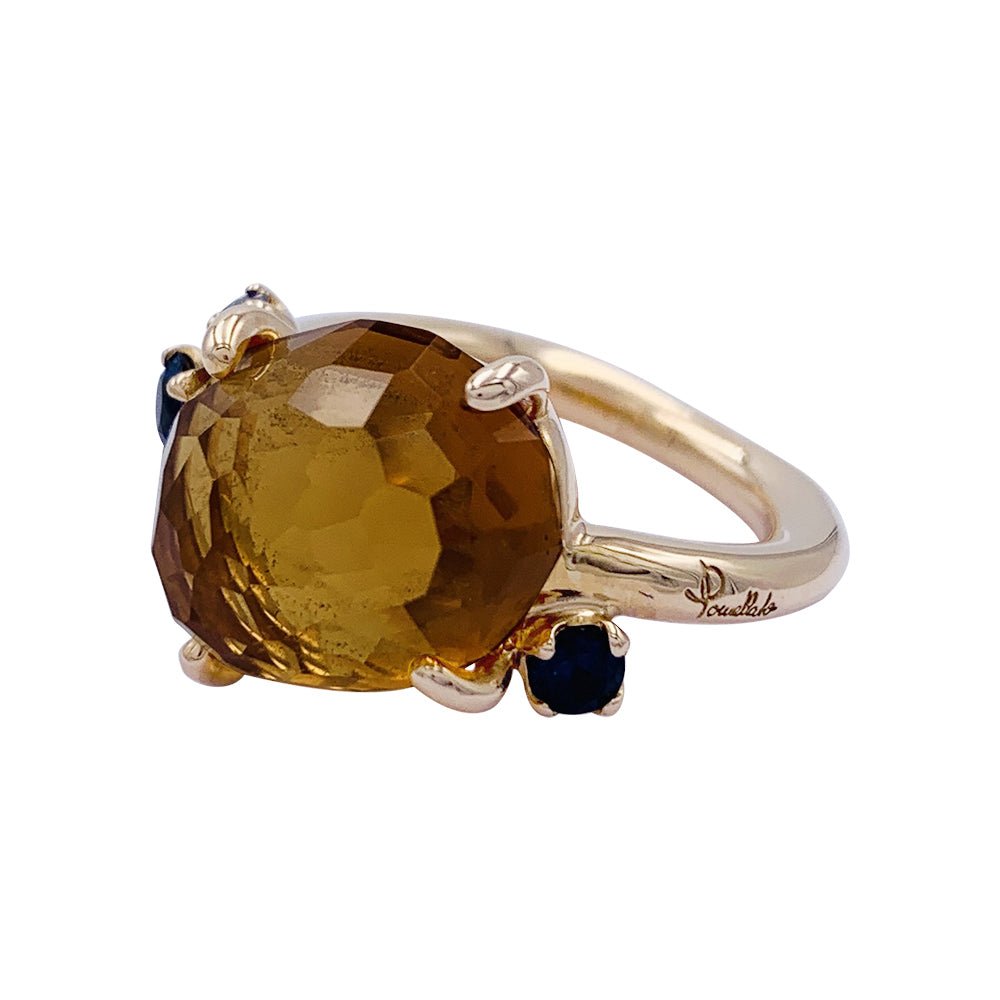 Pomellato ring Bahia pink gold citrine sapphires