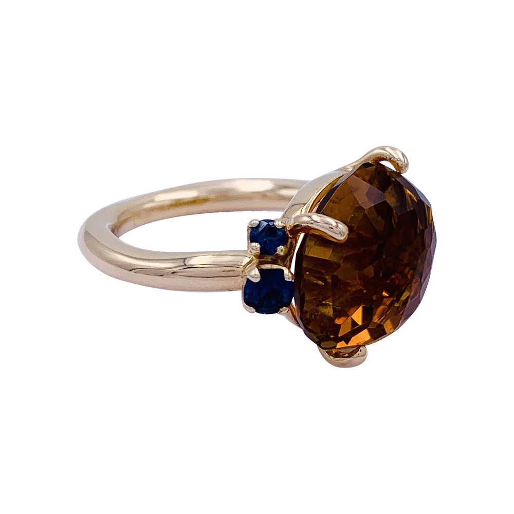 Bague Pomellato, "Bahia", or rose, citrine, saphirs - Castafiore