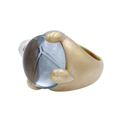 Bague Pomellato, "Griffe", or jaune, diamants, aigue-marine - Castafiore