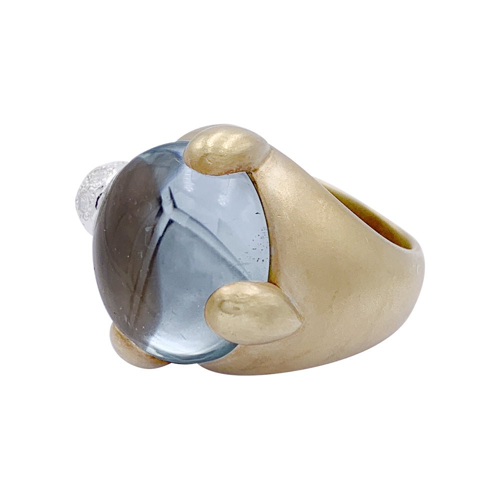 Bague Pomellato, "Griffe", or jaune, diamants, aigue-marine - Castafiore