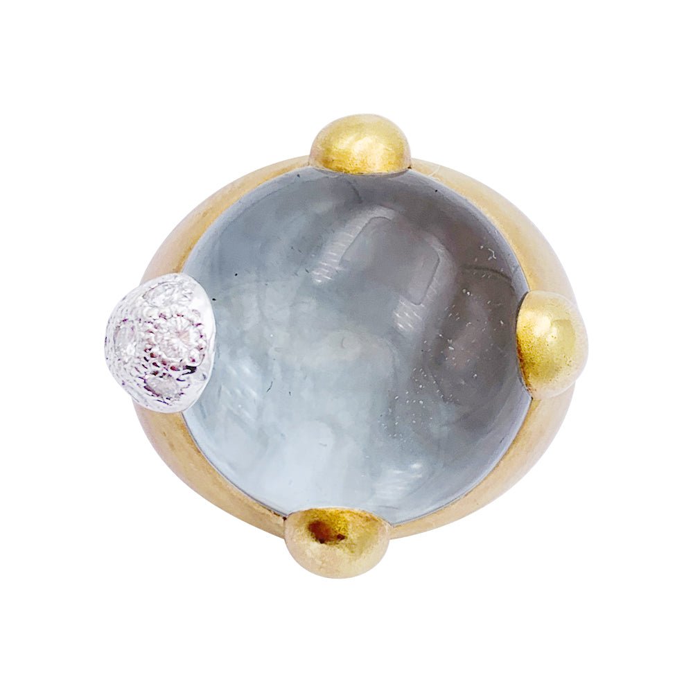 Bague Pomellato, "Griffe", or jaune, diamants, aigue-marine - Castafiore