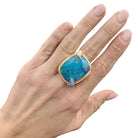 Bague POMELLATO, "Le grand bleu", en or rose, chrysocolle et saphirs - Castafiore