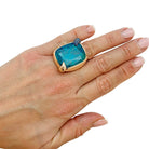 Bague POMELLATO, "Le grand bleu", en or rose, chrysocolle et saphirs - Castafiore