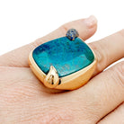 Bague POMELLATO, "Le grand bleu", en or rose, chrysocolle et saphirs - Castafiore