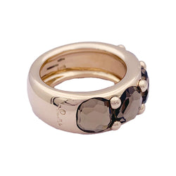 Bague POMELLATO "Narciso" en or rose et quartz fumé - Castafiore